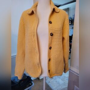 Coldwater Creek Yellow Knit Cardigan